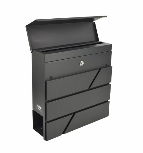 Modern Wall-Mount Letterbox, Anthracite, 370x370x105mm