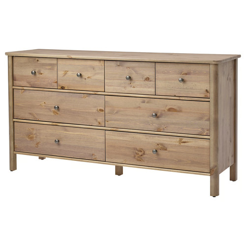 STOREMOLLA Chest of 8 drawers, grey-brown stained, 171x50x91 cm