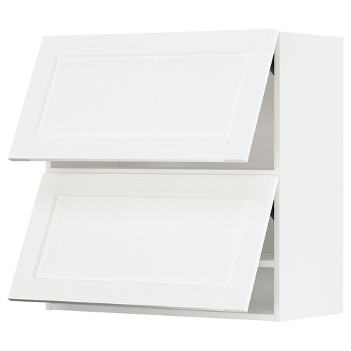 METOD Wall cab horizo 2 doors w push-open, white Enköping/white wood effect, 80x80 cm