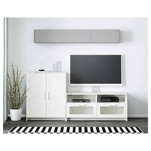 BRIMNES TV storage combination, white, 200x41x95 cm
