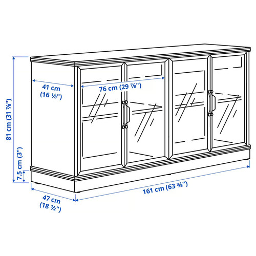 LANESUND Sideboard, grey-brown, 161x47x81cm