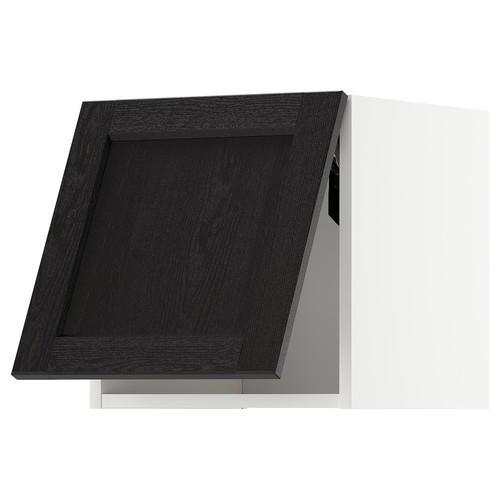 METOD Wall cabinet horizontal, white/Lerhyttan black stained, 40x40 cm