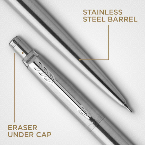 Parker Gift Set Jotter Steel CT - Mechanical Pencil & Ballpoint Pen