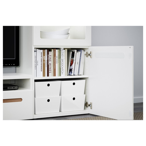 KUGGIS Box with lid, white, 26x35x15 cm
