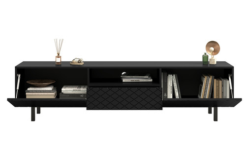 TV Cabinet Scalia II 190, matt black, black legs