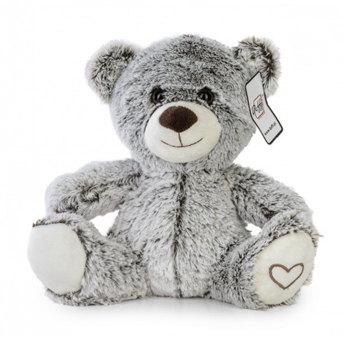 Soft Plush Toy Teddy Bear Heart 22cm, grey