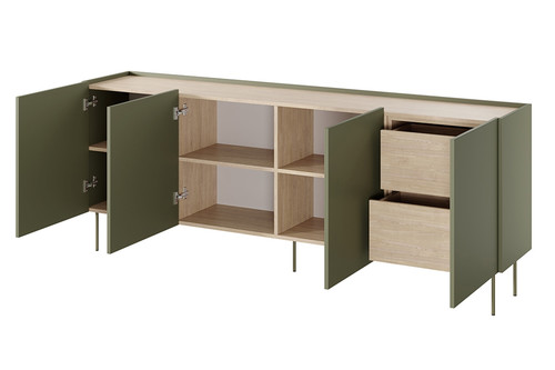 Four-Door Cabinet with Drawer Desin 220, olive/nagano oak