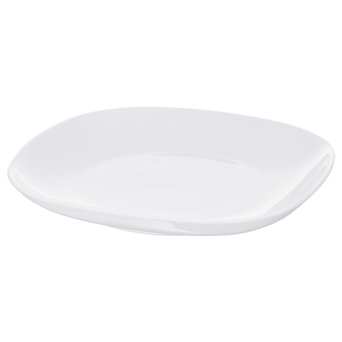 VÄRDERA Plate, white, 25x25 cm