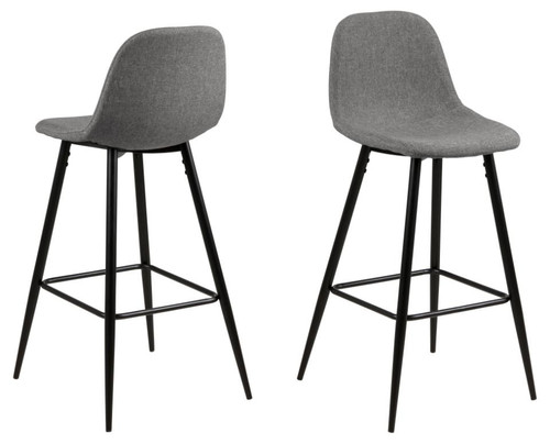 Bar Stool Wilma, light grey/black