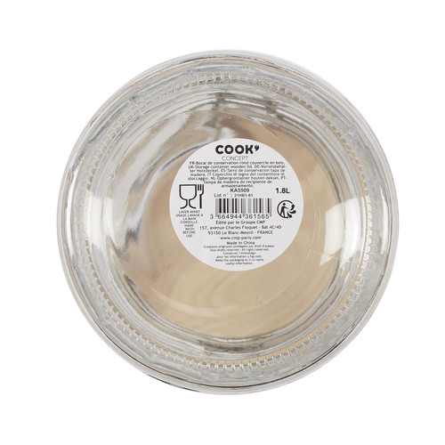 Glass Storage Jar with Bamboo Lid 1.8l