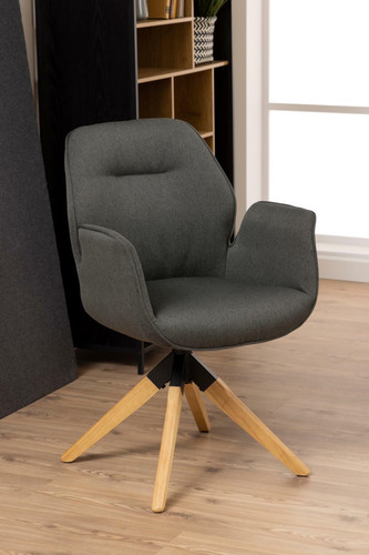 Swivel Chair Aura, auto return, dark grey