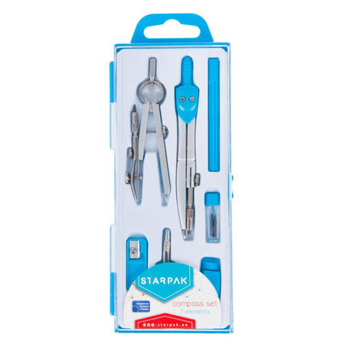 Starpak 7-Piece Compass Set, 1pc, assorted colours