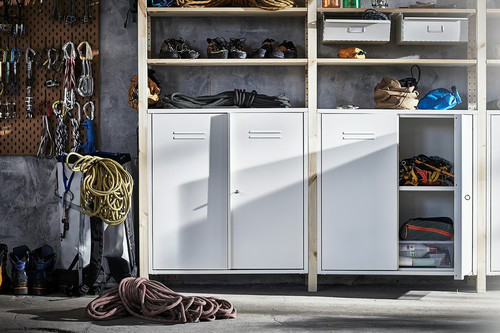 IVAR 3 sections/cabinet/shelves, pine/white, 259x30x226 cm