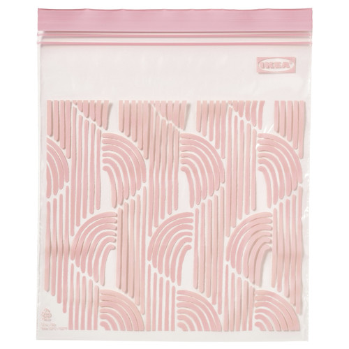 ISTAD Resealable bag, patterned/pale pink, 2.5 l
