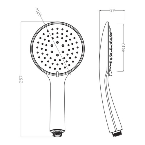 Shower Head Kaziki 3-settings, chrome