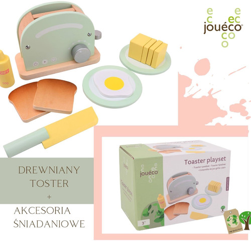 Joueco Wooden Toaster Playset with Accessories 3+