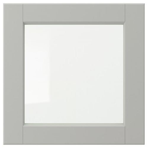 LERHYTTAN Glass door, light grey, 40x40 cm