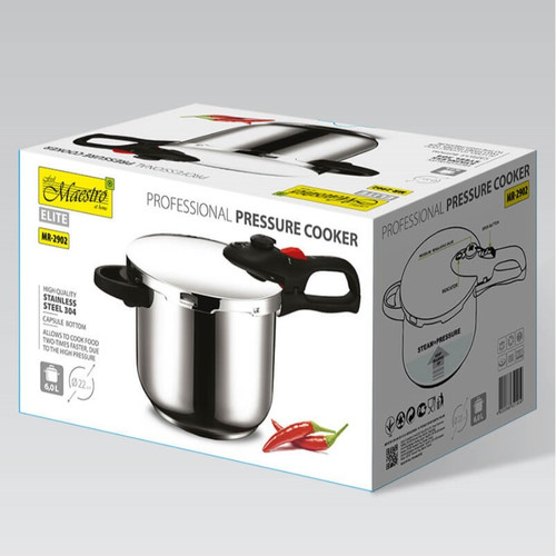 Feel Maestro Stainless Steel Pressure Cooker6.0l 22cm 80kPa MR-2902