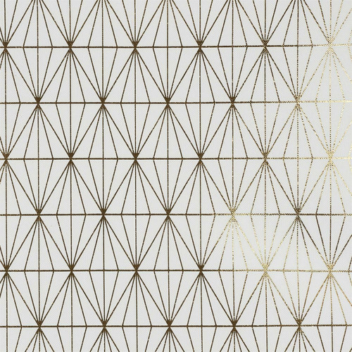 Tablecloth Geometric Dore 140x250cm, white/gold