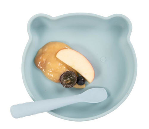 Bo Jungle B-Suction Plate Bear Mint Blue