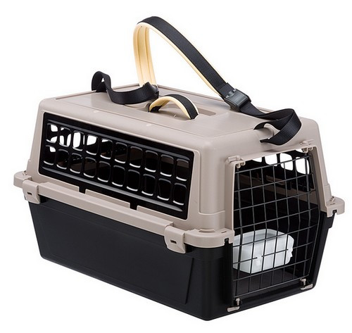 Ferplast Atlas 10 Trendy Plus Pet Carrier, black/beige/black