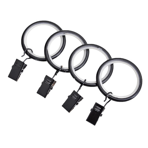 Curtain Ring with Clip 10-pack, matt black