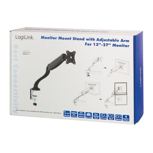 LogiLink Monitor Mount Stand with Adjustable Arm, 13-27", max. 6kg