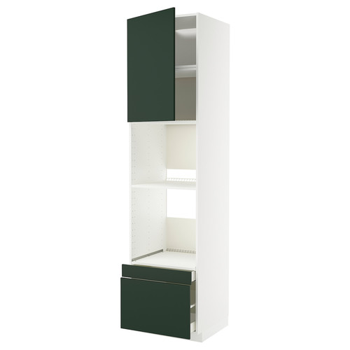 METOD / MAXIMERA Hi cab f ov/combi ov w dr/2 drwrs, white/Havstorp deep green, 60x60x240 cm