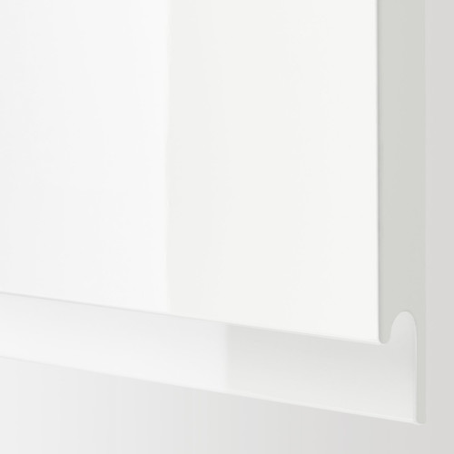 METOD High cab f micro w 2 doors/shelves, white/Voxtorp high-gloss/white, 60x60x220 cm