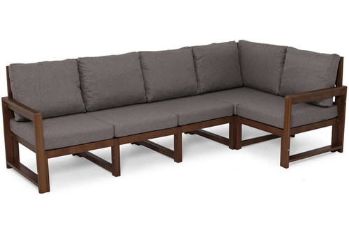 Outdoor Modular Corner Sofa MALTA, dark brown/graphite