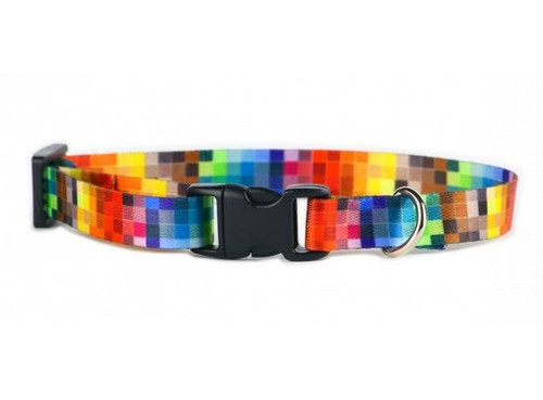 Matteo Dog Collar Plastic Buckle 30mm, pixels