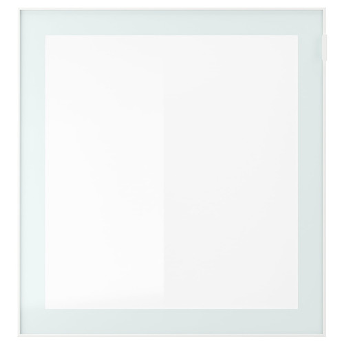 BESTÅ TV storage combination/glass doors, white/Selsviken high-gloss/beige frosted glass, 240x42x231 cm