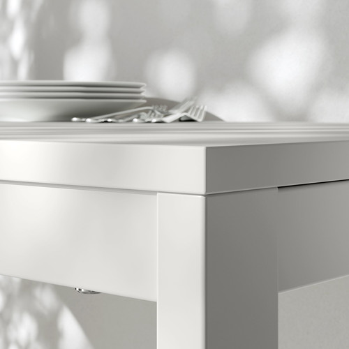 VIHALS / VIHALS Table and 2 chairs, white/white Tibbleby beige-grey, 84/120x74 cm
