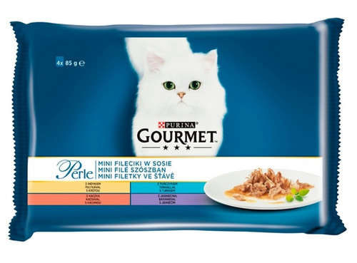 Gourmet Perle Mini Fillets in Gravy Turkey/Duck/Tuna/Lamb Wet Cat Food 4x85g