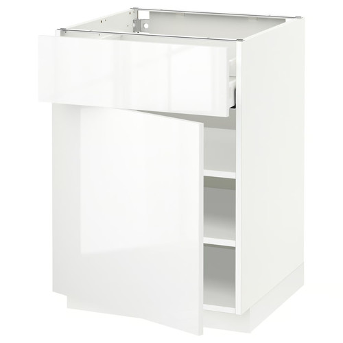 METOD / MAXIMERA Base cabinet with drawer/door, white/Ringhult white, 60x60 cm