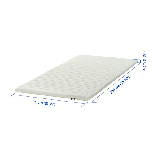 NÄSFJÄLLET Mattress pad, white, 80x200 cm