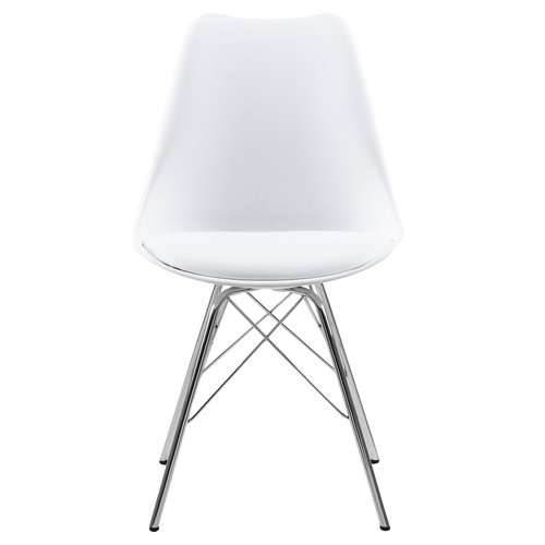 Chair Eris, 1pc, PP/faux leather, white/chrome