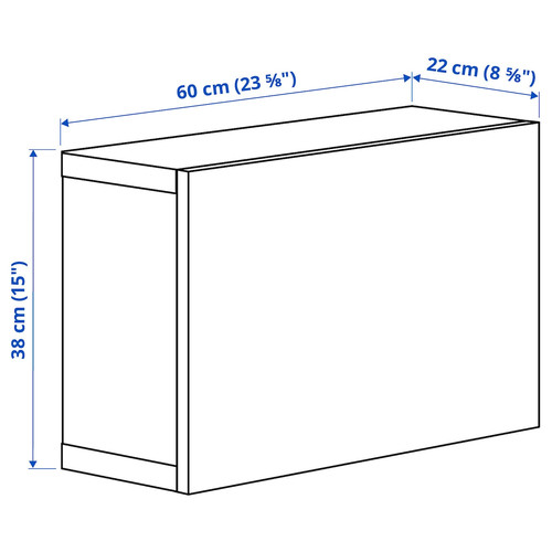 BESTÅ Wall-mounted cabinet combination, white/Hanviken white, 60x22x38 cm