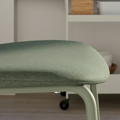 VIHALS / VIHALS Table and 4 chairs, white/green Tibbleby grey-green, 84/120x74 cm