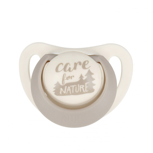 NUK Soother Pacifier For Nature 2pcs 0-6m, grey