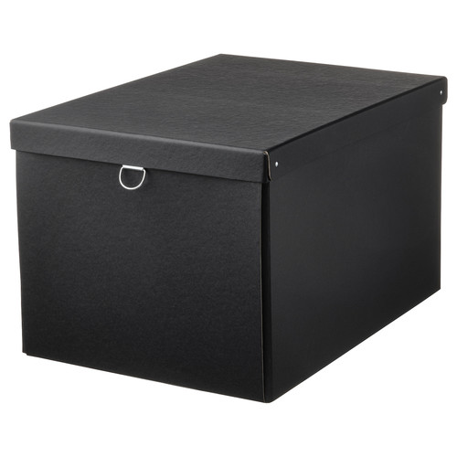 NIMM Storage box with lid, black, 35x50x30 cm