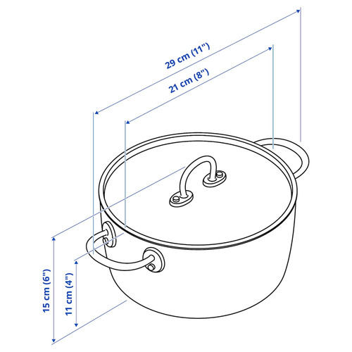 FINMAT Pot with lid, copper/stainless steel, 3 l