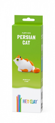 Hey Clay Air-Dry Clay Fluffy Pets Persian Cat 3+