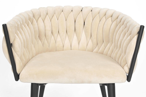 Glamour Braided Chair ROSA, black-beige