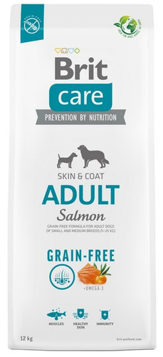 Brit Care Grain-Free Adult Small & Medium Salmon Dry Dog Food 12kg