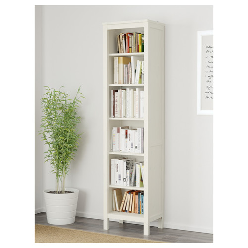 HEMNES Bookcase, white stain, 49x197 cm