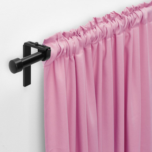 GINSTMOTT Curtains, 1 pair, pink/with heading tape, 145x300 cm