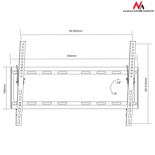 MacleanTV Wall Mount Bracket  37-70" Max 35kg VESA Standard