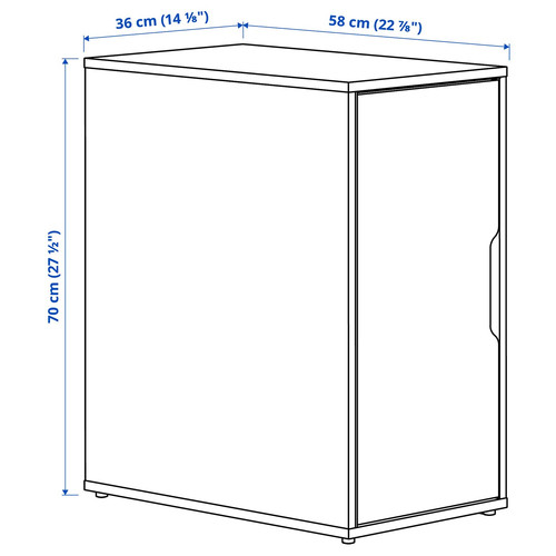 ALEX Storage unit, white stained/oak effect, 36x70 cm