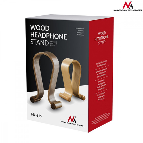 Maclean Headphones Stand Wooden Walnut Color MC-815W
